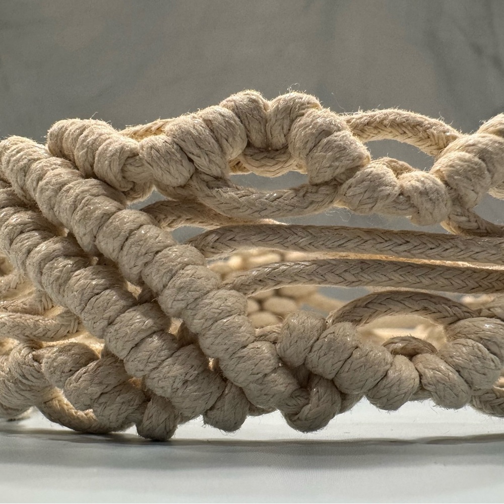 Handcrafted Woven Macrame Belt - Cream